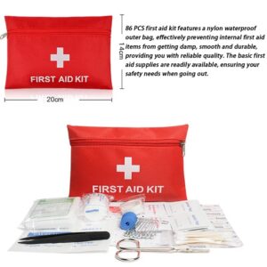 86PCS Camping First Aid Kits Portable Emergency Survival Set For Camping Hiking Outdoor Travel Fishing Car Medical Equipment