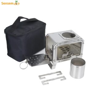 Smokeless Fire Pit with Stand, Portable Stainless Steel Bonfire Stove, Outdoor Wood Burning Fire Pit for Camping, Outside
