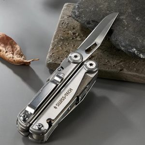 SwissTech Folding Multitool Pliers 18 in 1 Multi-functional Combination Tool Pliers Folding Scissors EDC Outdoor Equipment